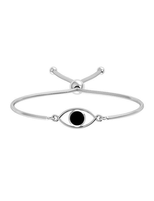Black Onyx Evil Eye Bracelet - Purple Door Alchemy