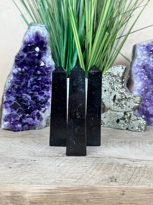 Black Tourmaline Obelisk - Purple Door Alchemy