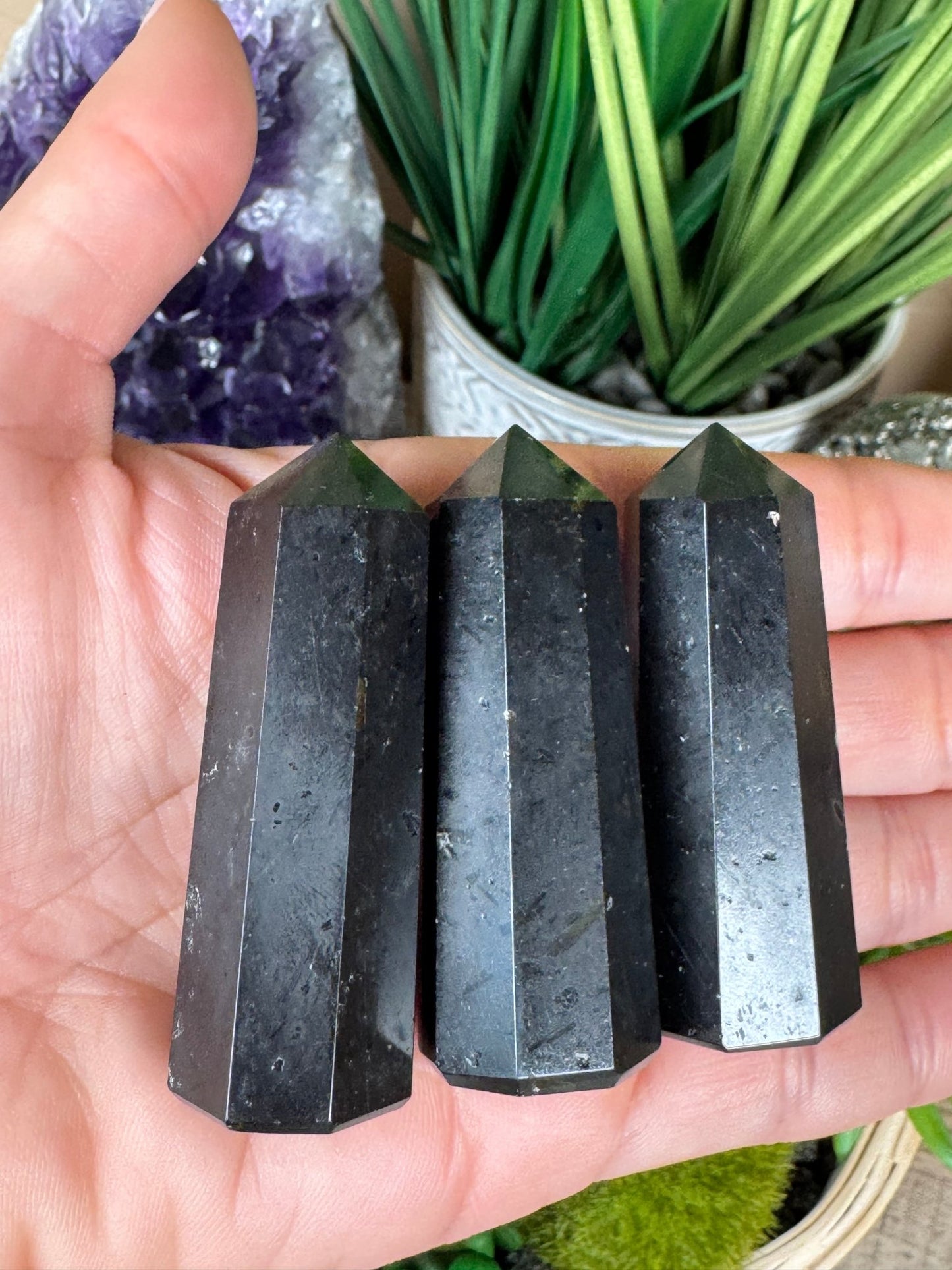 Black Tourmaline Points - Purple Door Alchemy