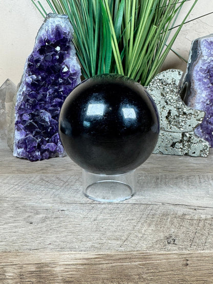 Black Tourmaline Sphere 92mm - Purple Door Alchemy