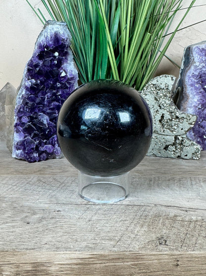 Black Tourmaline Sphere 92mm - Purple Door Alchemy