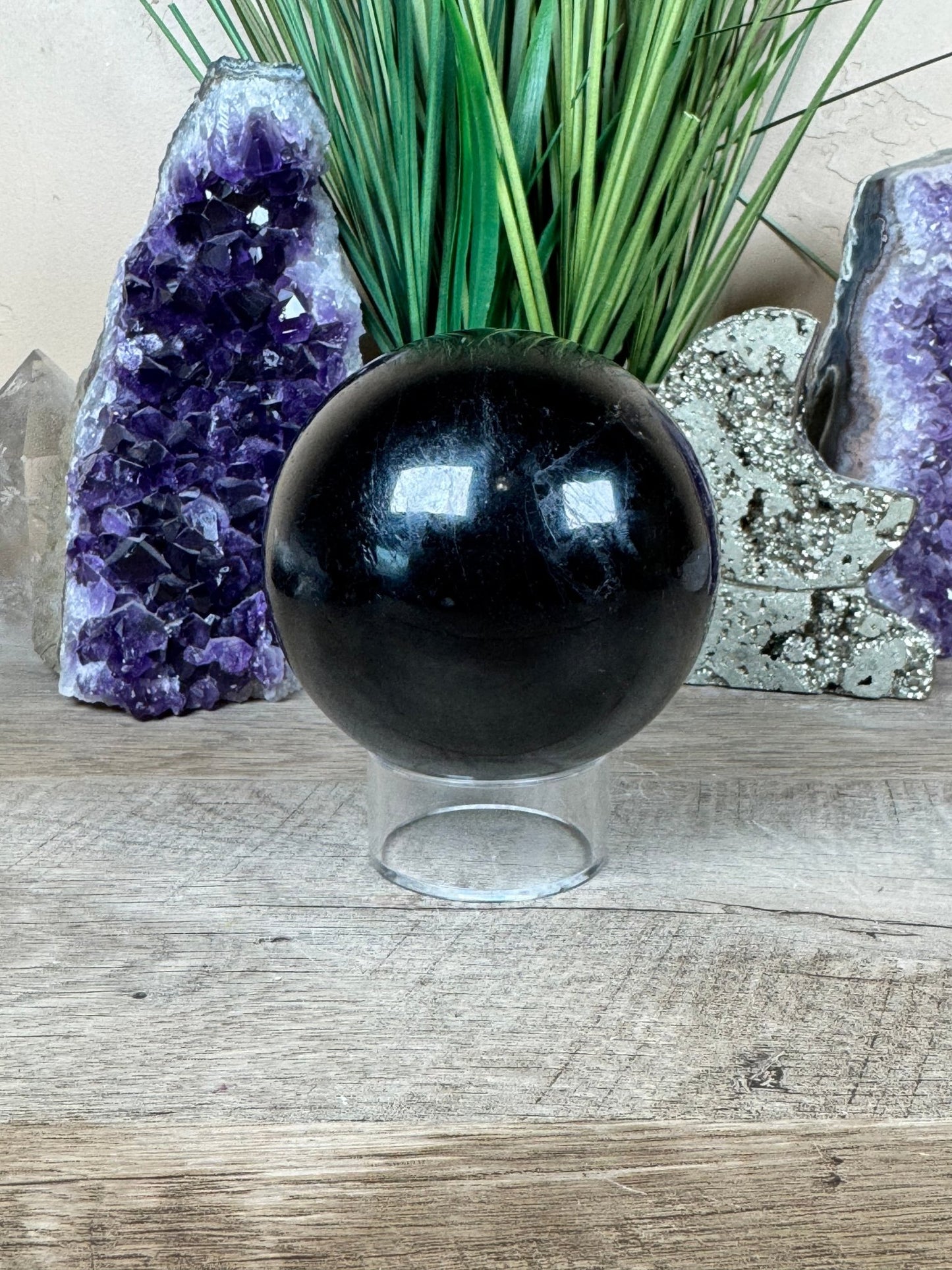 Black Tourmaline Sphere 92mm - Purple Door Alchemy