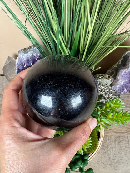 Black Tourmaline Sphere 92mm - Purple Door Alchemy