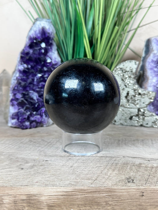 Black Tourmaline Sphere 92mm - Purple Door Alchemy