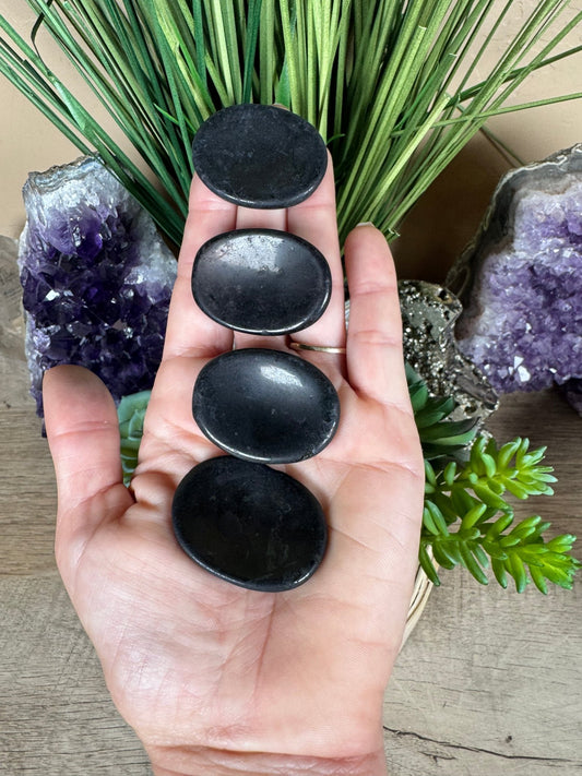 Black Tourmaline Worry Stone - Purple Door Alchemy