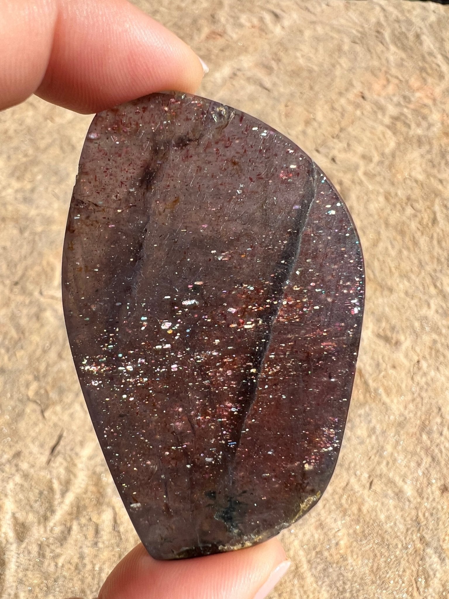 Bloodshot Iolite Sunstone Slab 32g - Purple Door Alchemy