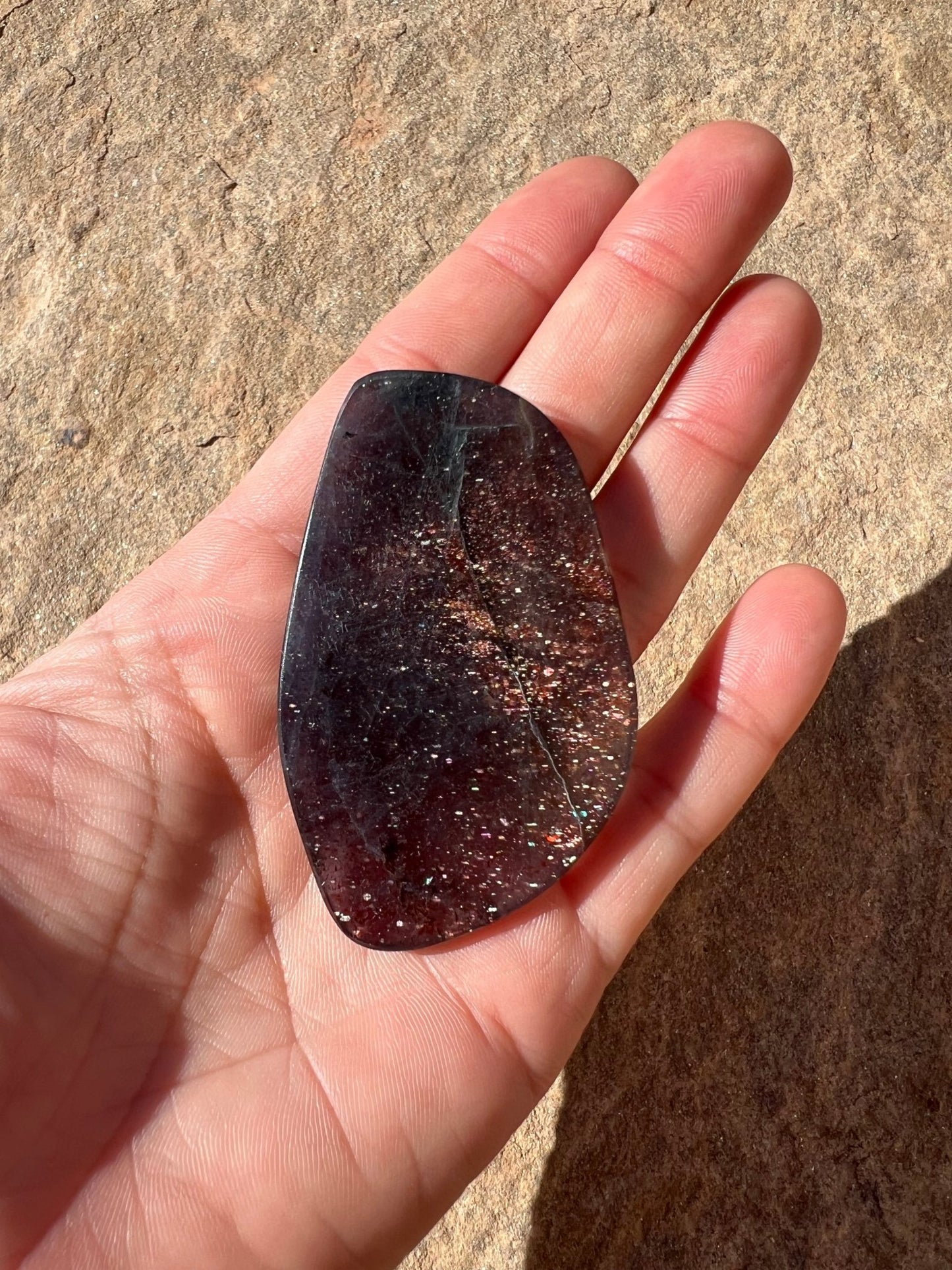 Bloodshot Iolite Sunstone Slab 32g - Purple Door Alchemy