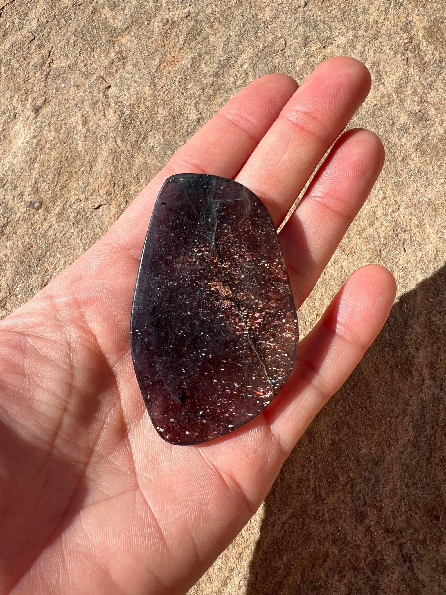 Bloodshot Iolite Sunstone Slab 32g - Purple Door Alchemy