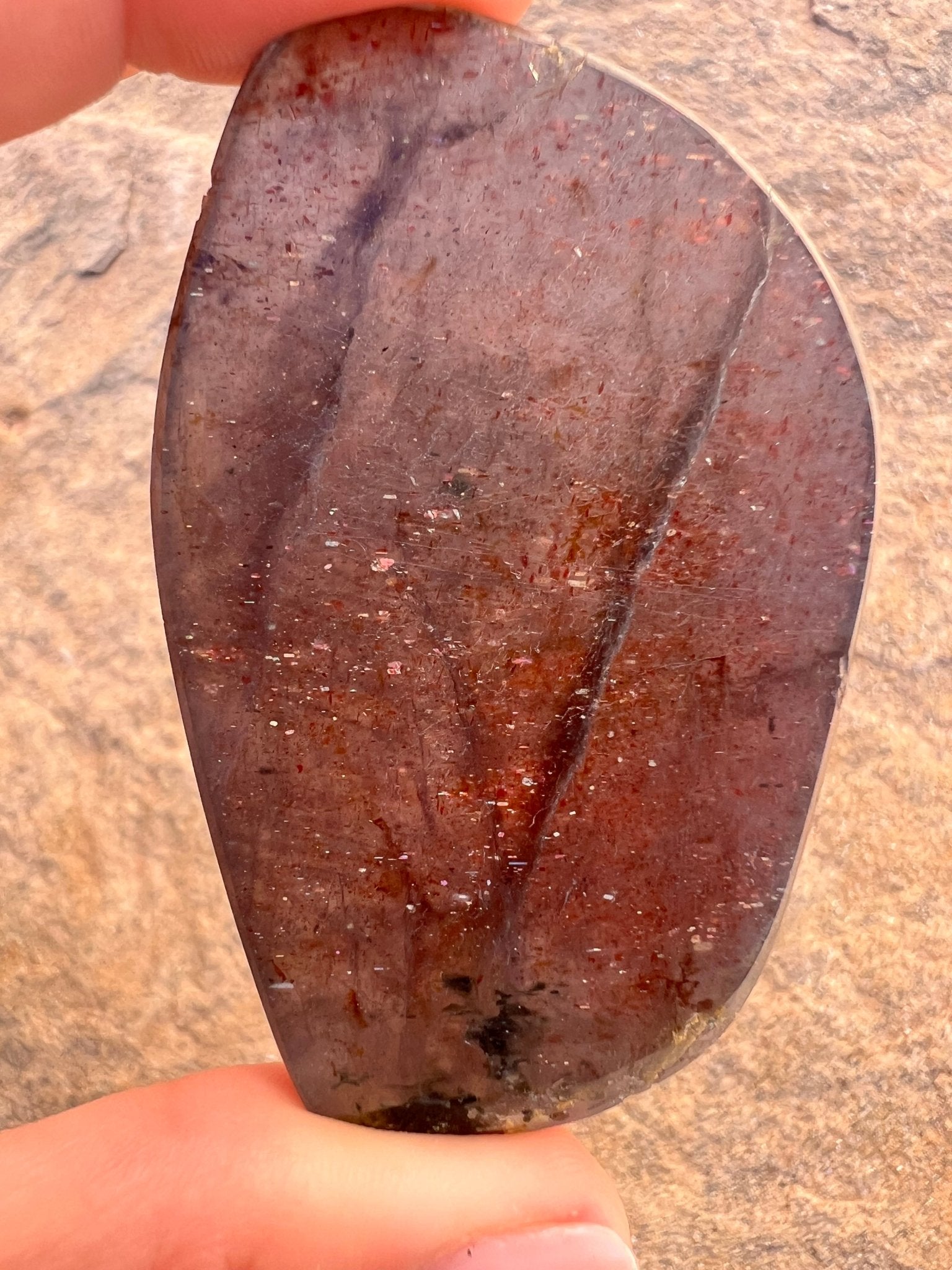 Bloodshot Iolite Sunstone Slab 32g - Purple Door Alchemy