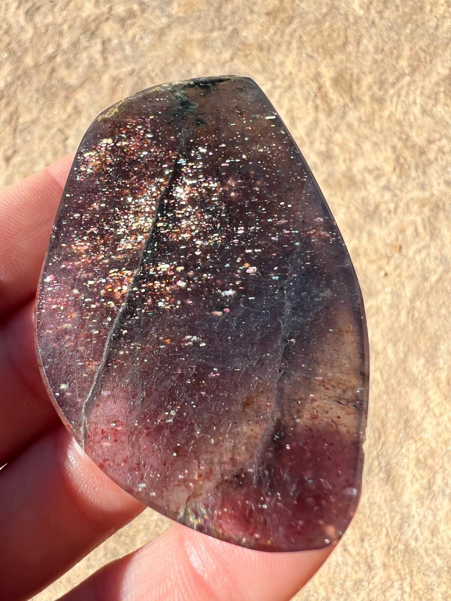 Bloodshot Iolite Sunstone Slab 32g - Purple Door Alchemy