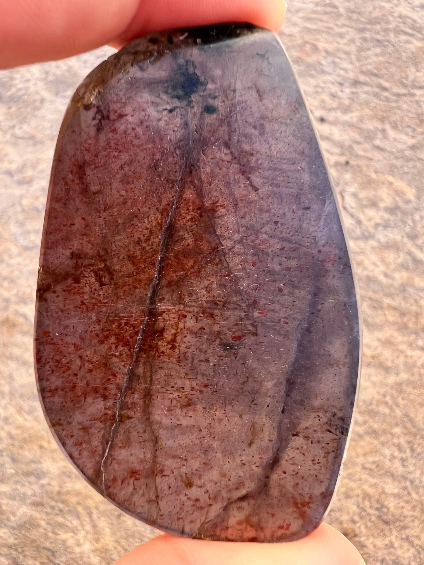 Bloodshot Iolite Sunstone Slab 32g - Purple Door Alchemy