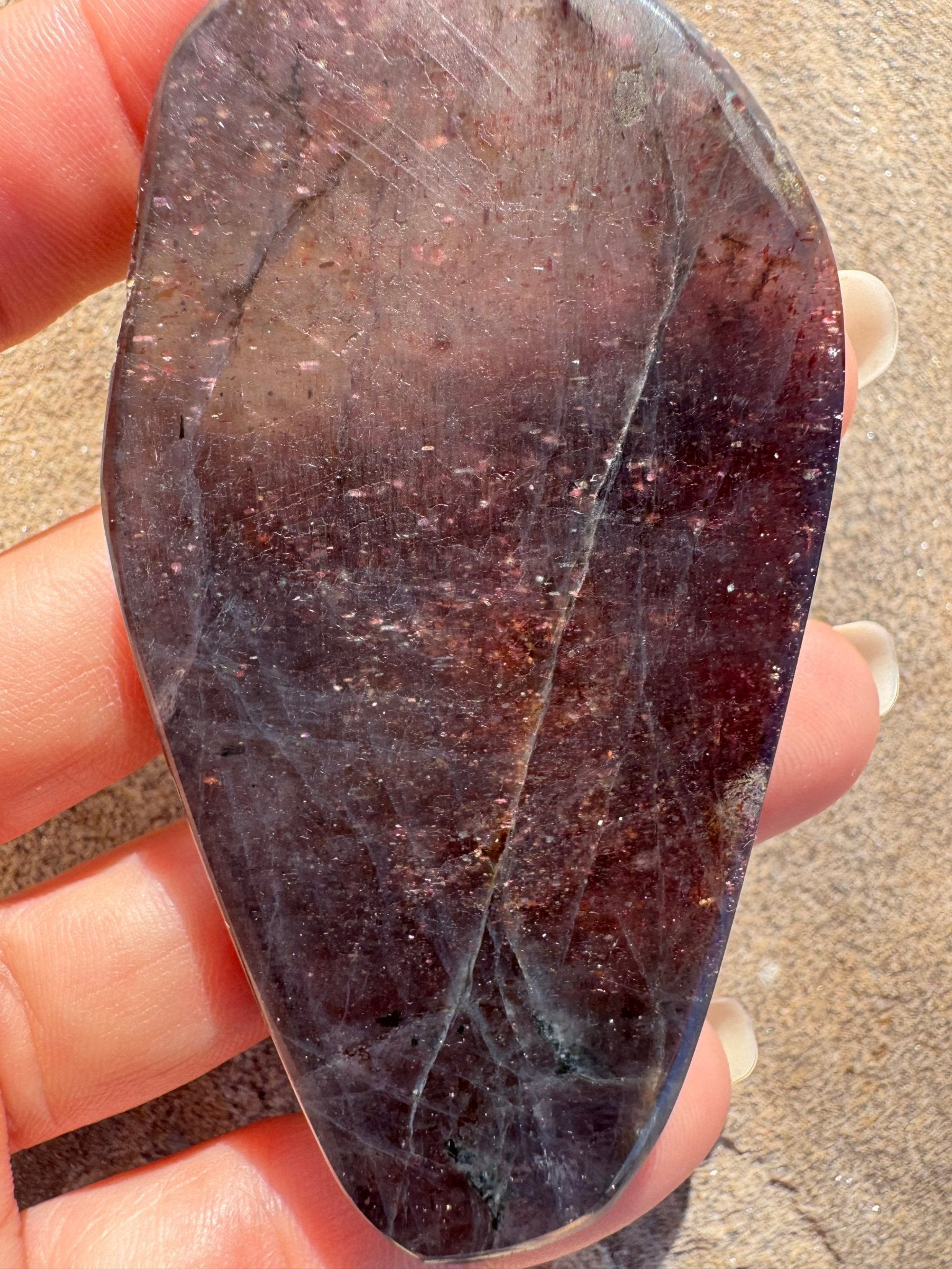 Bloodshot Iolite Sunstone Slab 47g - Purple Door Alchemy
