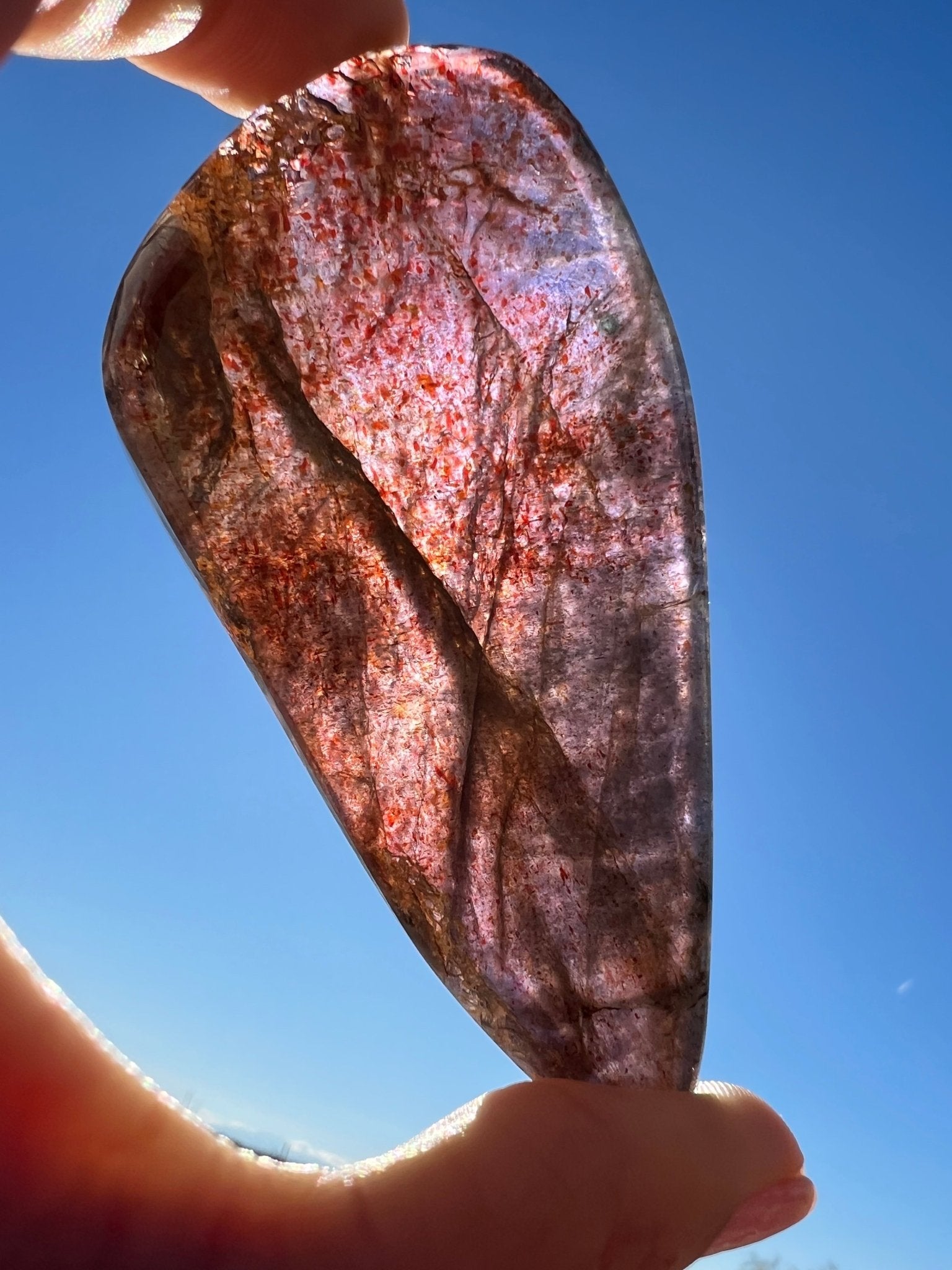 Bloodshot Iolite Sunstone Slab 59g - Purple Door Alchemy
