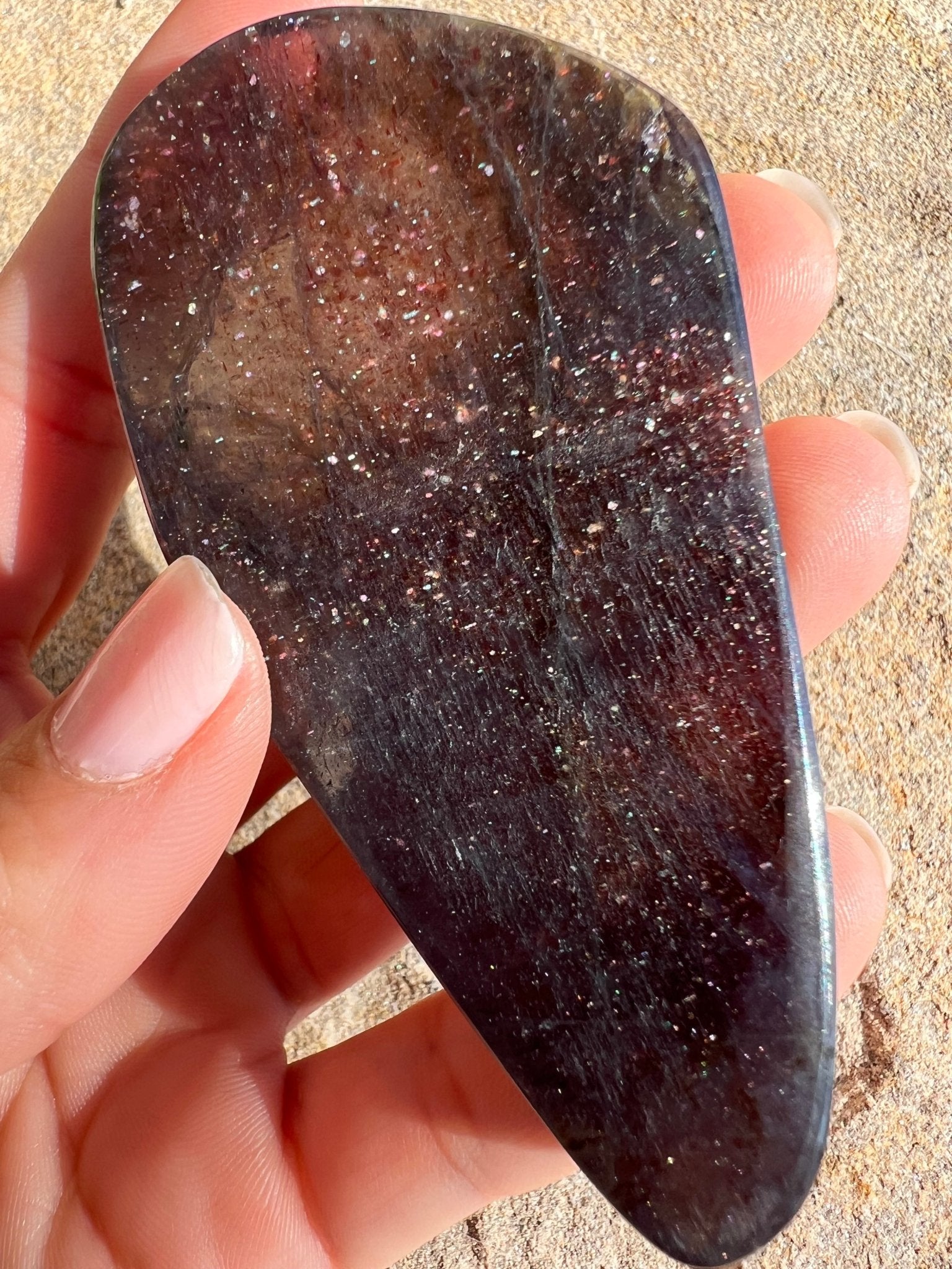 Bloodshot Iolite Sunstone Slab 59g - Purple Door Alchemy