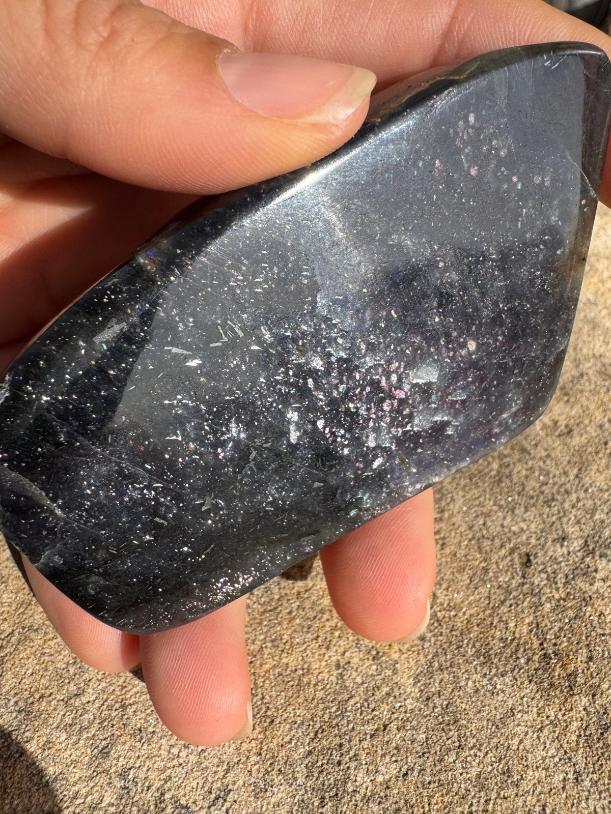 Bloodshot Iolite Sunstone Slab 89g - Purple Door Alchemy