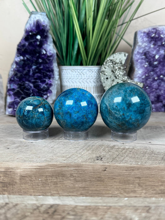 Blue Apatite Spheres - Purple Door Alchemy