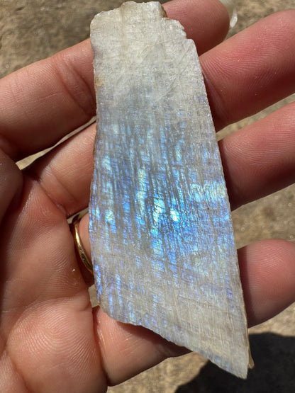 Blue Flash Moonstone Polished Slab 33g - Purple Door Alchemy