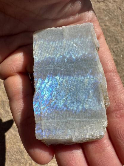 Blue Flash Moonstone Polished Slab 46g - Purple Door Alchemy