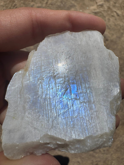 Blue Flash Moonstone Polished Slab 47g - Purple Door Alchemy
