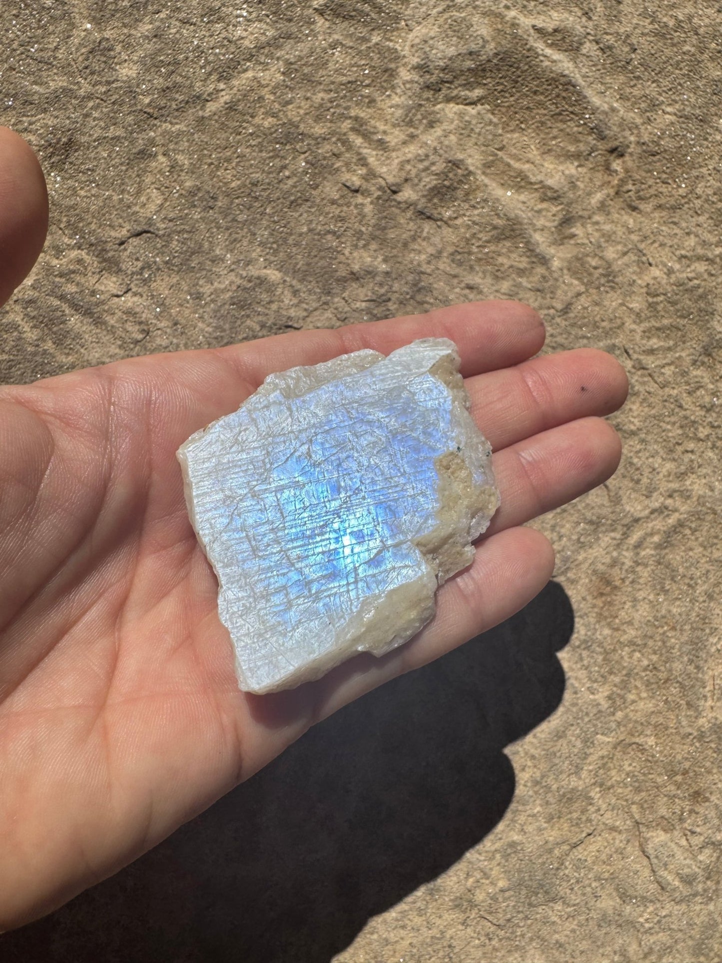 Blue Flash Moonstone Polished Slab 47g - Purple Door Alchemy