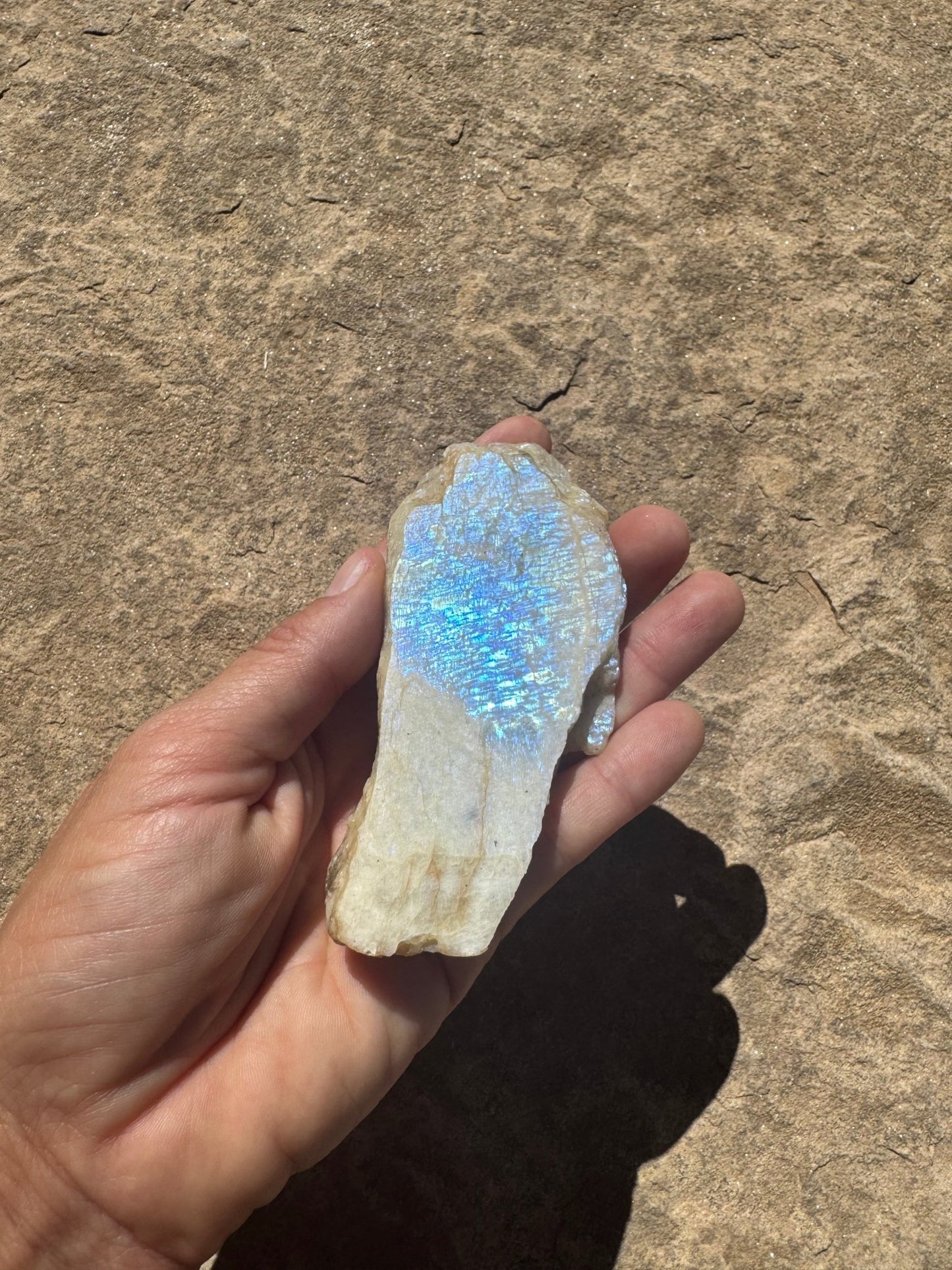 Blue Flash Moonstone Polished Slab 91g - Purple Door Alchemy