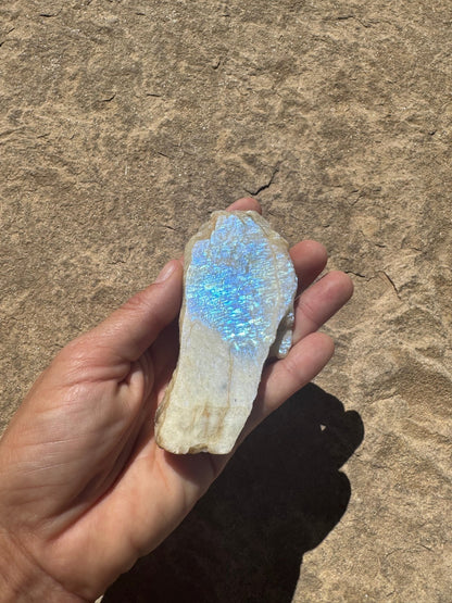 Blue Flash Moonstone Polished Slab 91g - Purple Door Alchemy