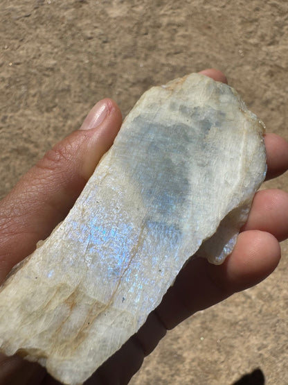 Blue Flash Moonstone Polished Slab 91g - Purple Door Alchemy