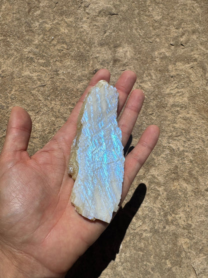Blue Flash Moonstone Polished Slab 96g - Purple Door Alchemy