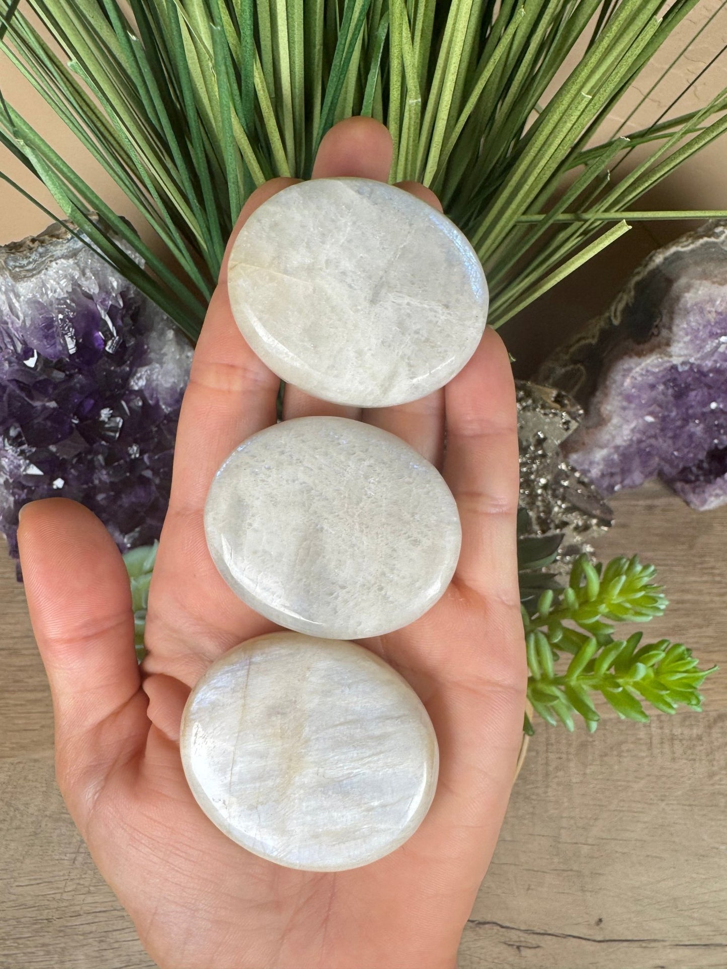Blue Flash Palm Stone - Purple Door Alchemy