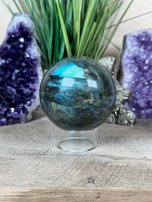 Blue Labradorite Sphere 93mm/3.6 Inch - Purple Door Alchemy