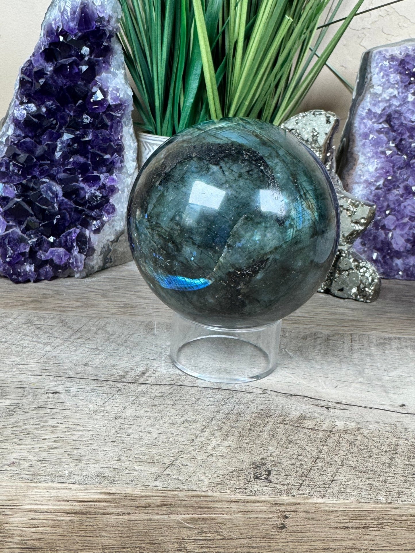 Blue Labradorite Sphere 93mm/3.6 Inch - Purple Door Alchemy