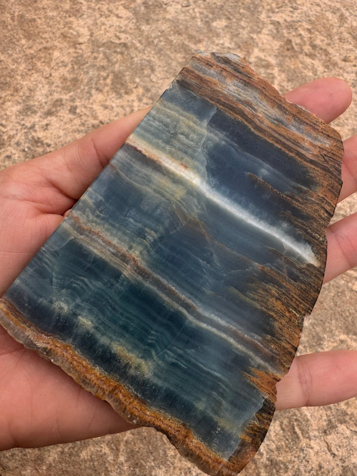 Blue Onyx Calcite Slab 155g - Purple Door Alchemy