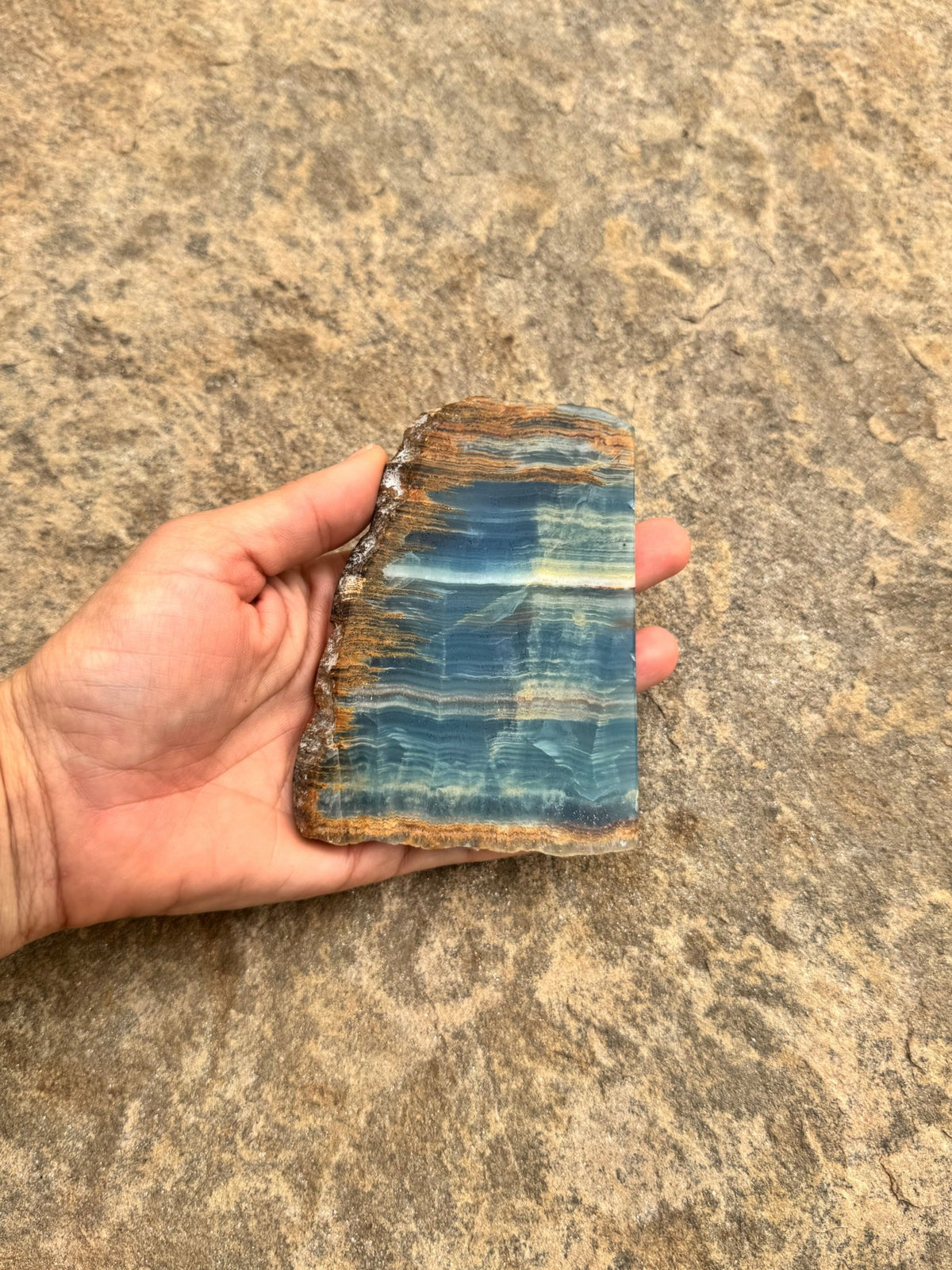 Blue Onyx Calcite Slab 155g - Purple Door Alchemy