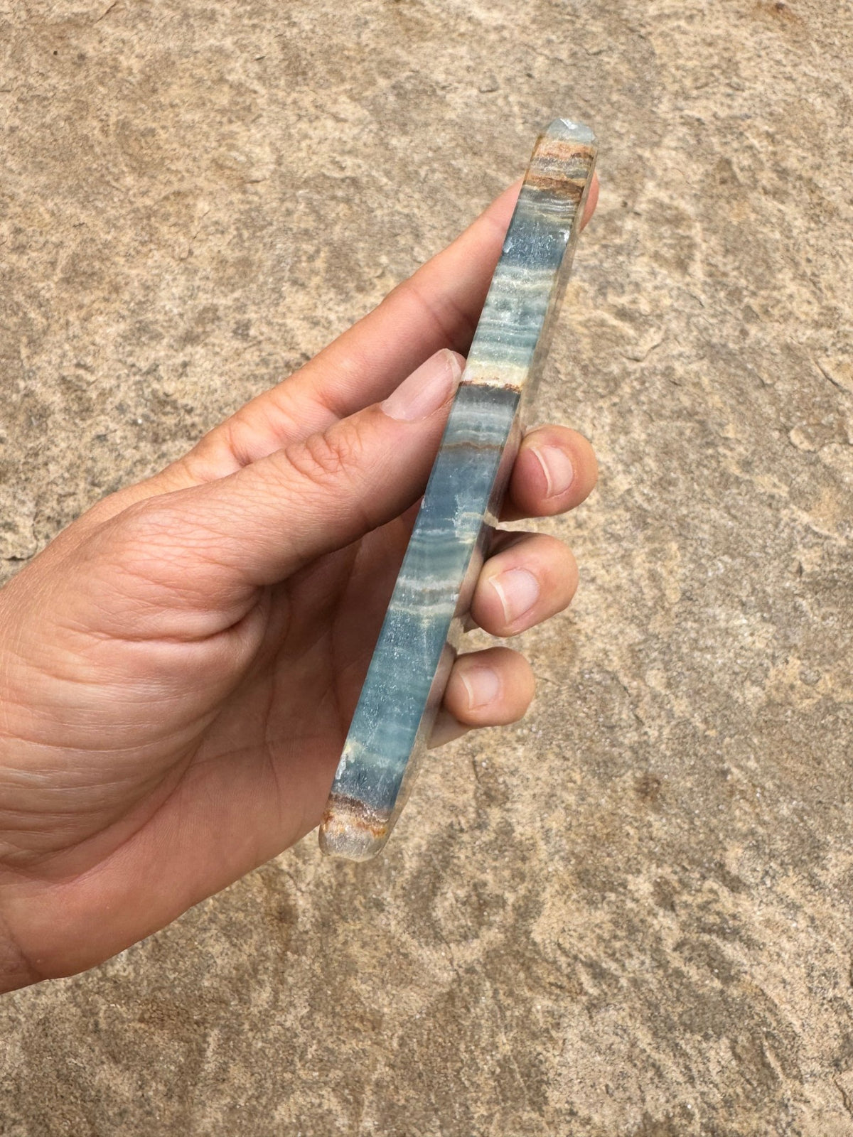 Blue Onyx Calcite Slab 155g - Purple Door Alchemy