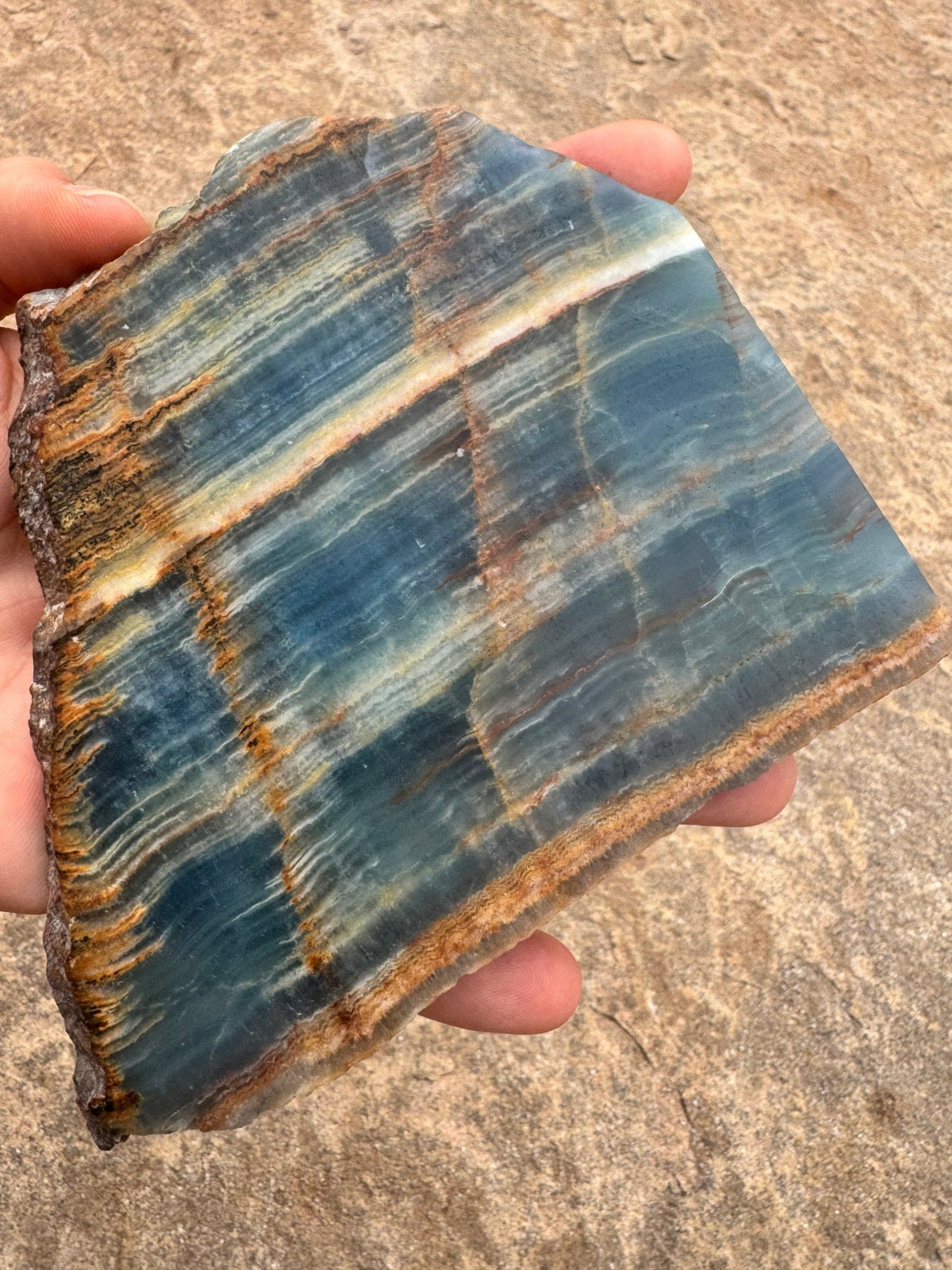 Blue Onyx Calcite Slab 224g - Purple Door Alchemy