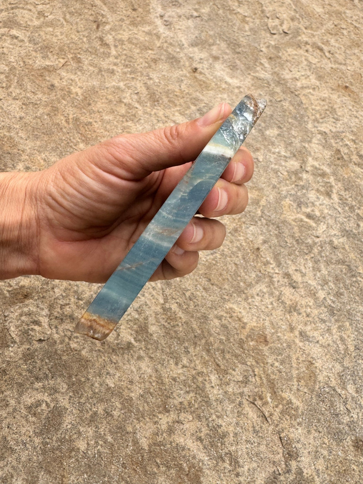 Blue Onyx Calcite Slab 224g - Purple Door Alchemy