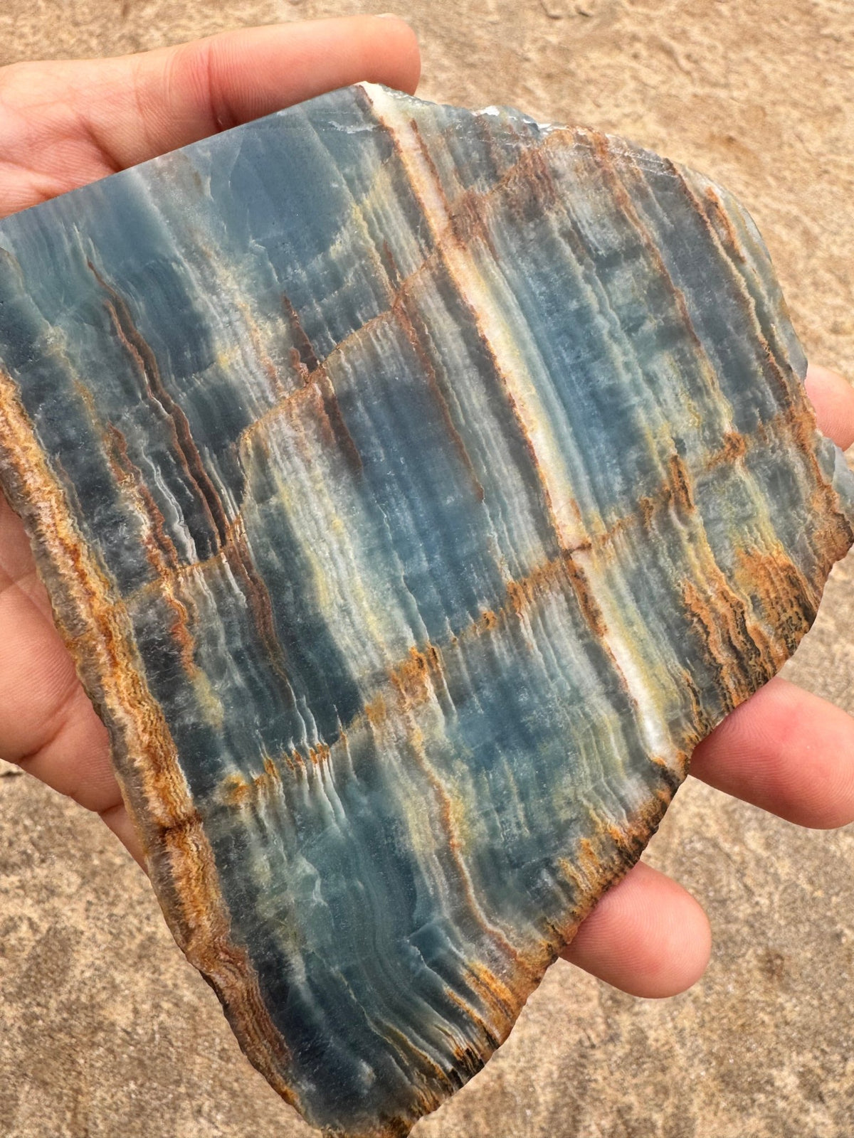 Blue Onyx Calcite Slab 224g - Purple Door Alchemy