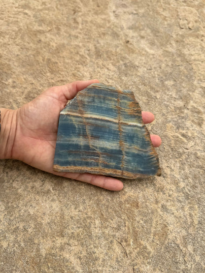 Blue Onyx Calcite Slab 224g - Purple Door Alchemy