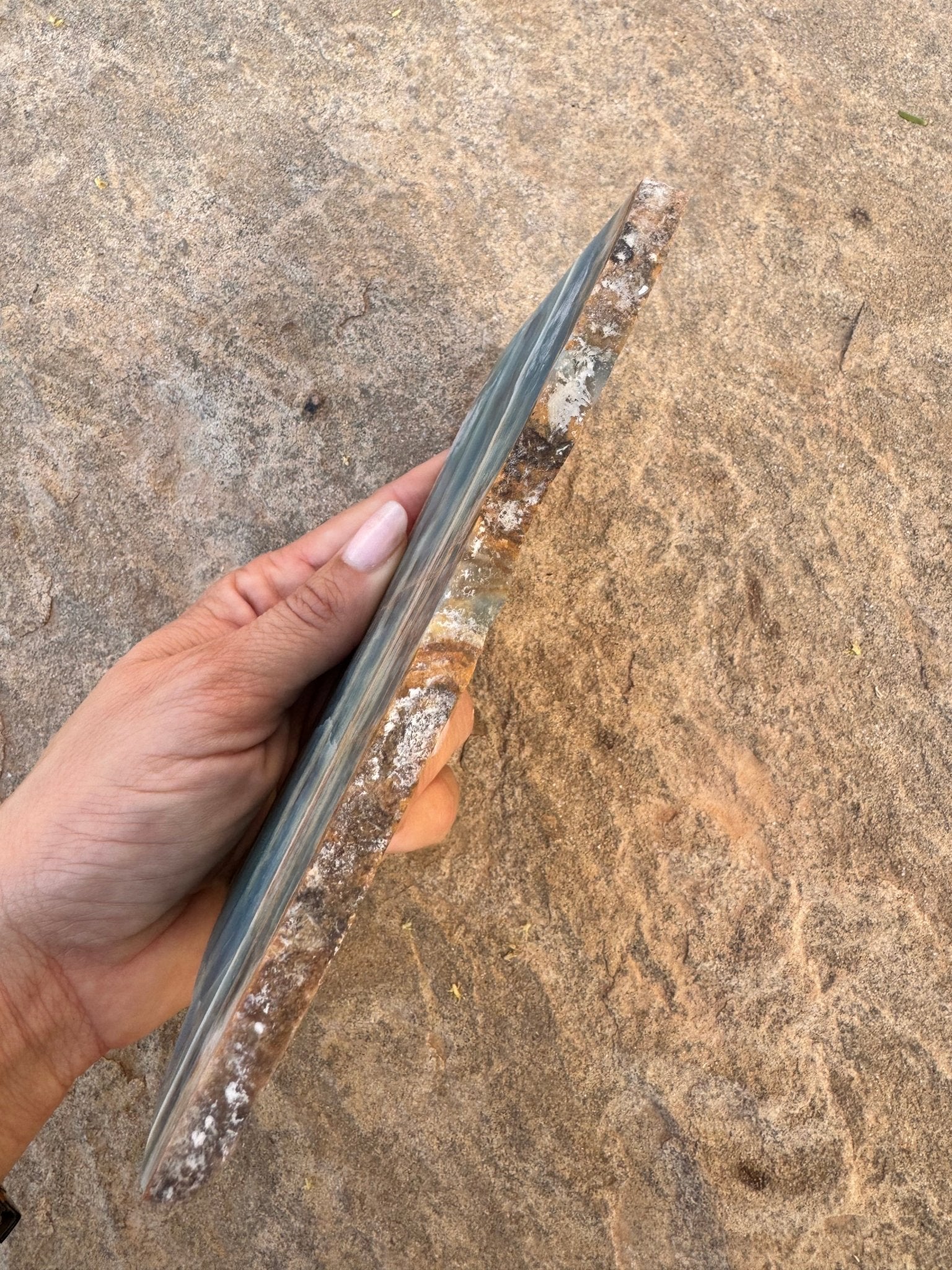 Blue Onyx Calcite Slab 276g - Purple Door Alchemy