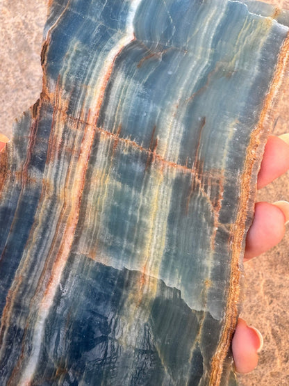 Blue Onyx Calcite Slab 276g - Purple Door Alchemy
