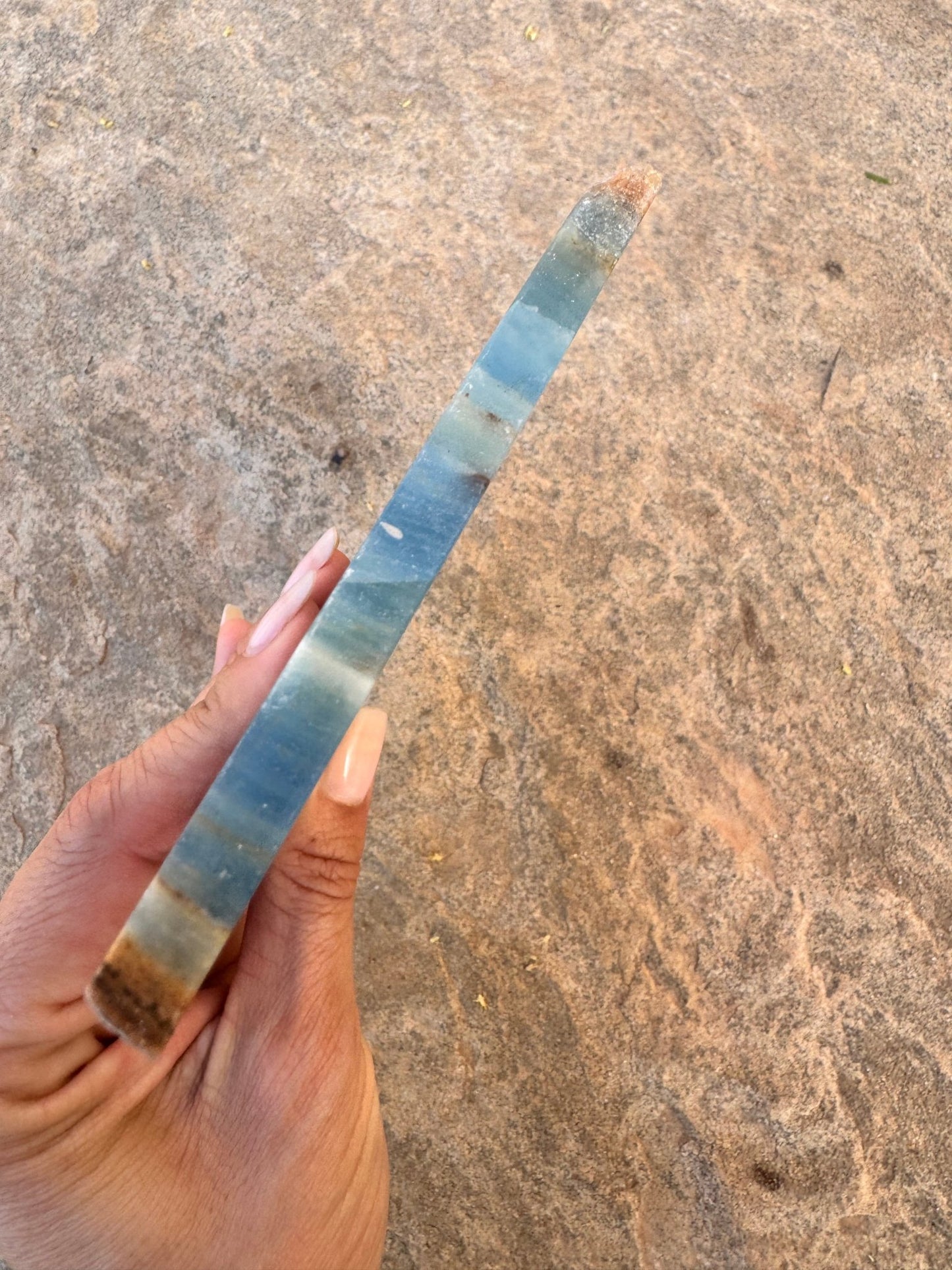 Blue Onyx Calcite Slab 276g - Purple Door Alchemy
