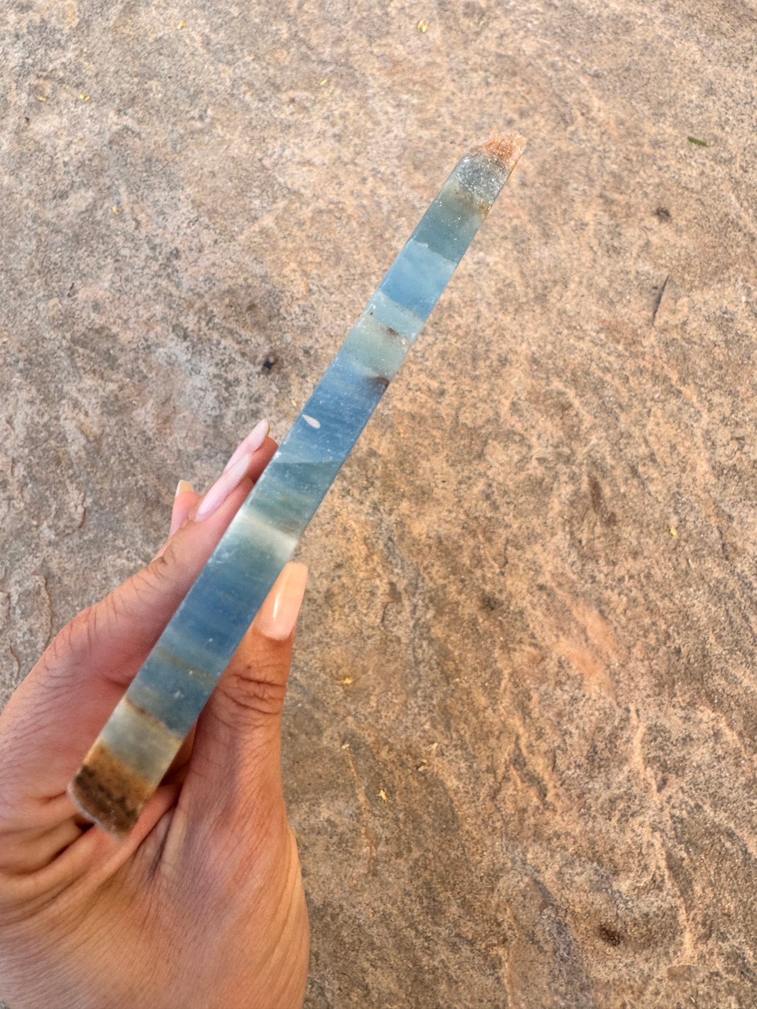 Blue Onyx Calcite Slab 276g - Purple Door Alchemy