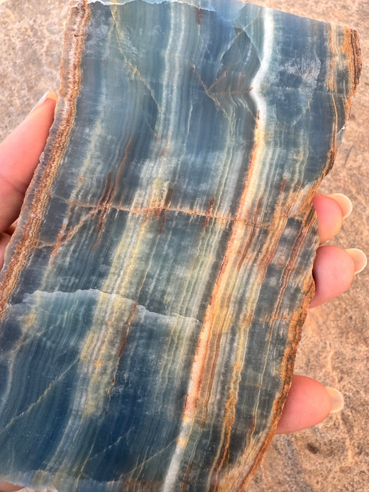 Blue Onyx Calcite Slab 276g - Purple Door Alchemy