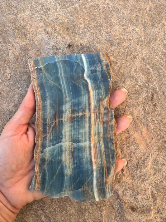 Blue Onyx Calcite Slab 276g - Purple Door Alchemy