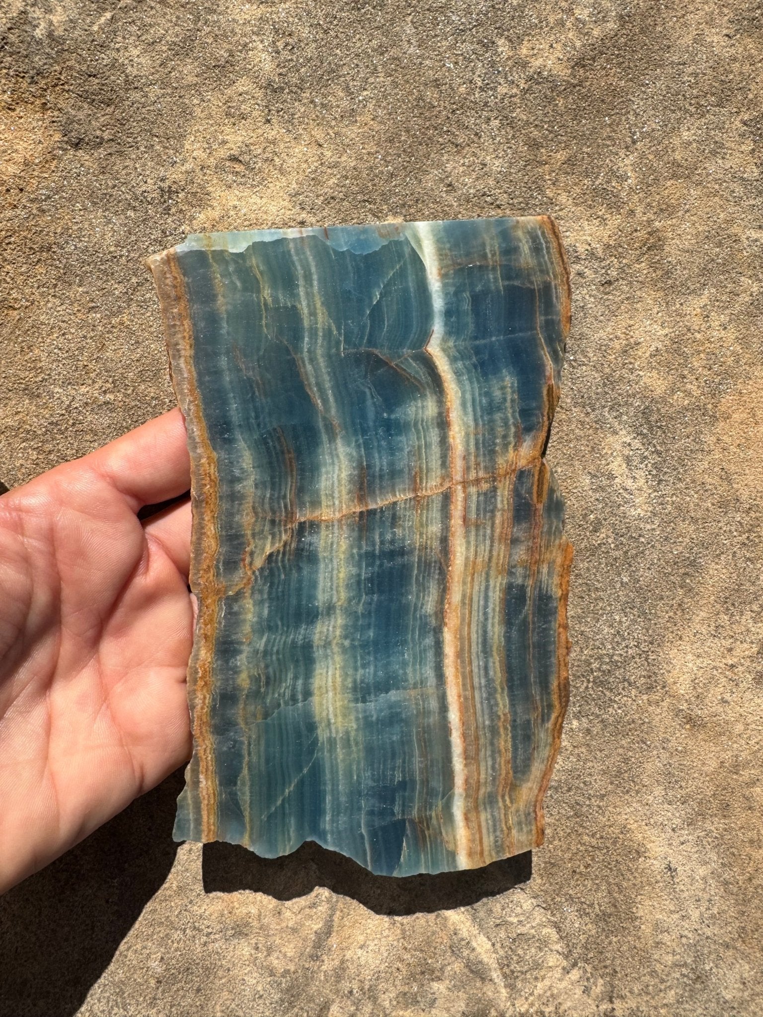 Blue Onyx Calcite Slab 309g - Purple Door Alchemy