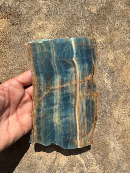 Blue Onyx Calcite Slab 309g - Purple Door Alchemy