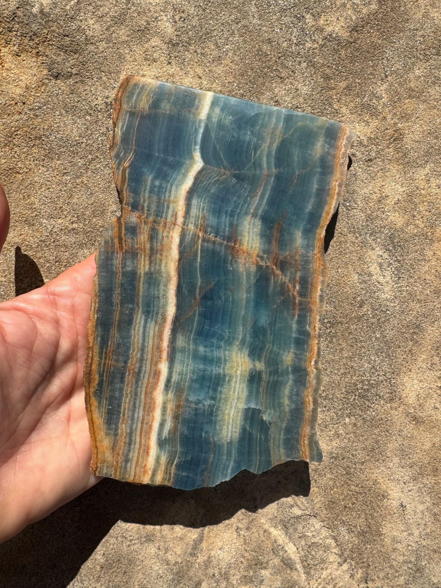 Blue Onyx Calcite Slab 309g - Purple Door Alchemy