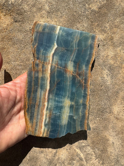 Blue Onyx Calcite Slab 309g - Purple Door Alchemy