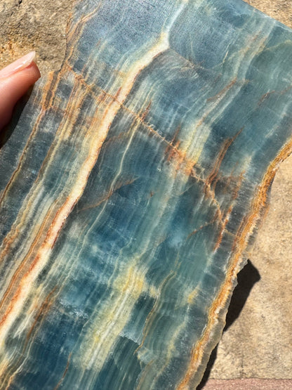 Blue Onyx Calcite Slab 309g - Purple Door Alchemy