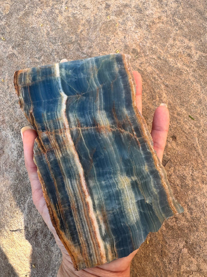 Blue Onyx Calcite Slab 309g - Purple Door Alchemy